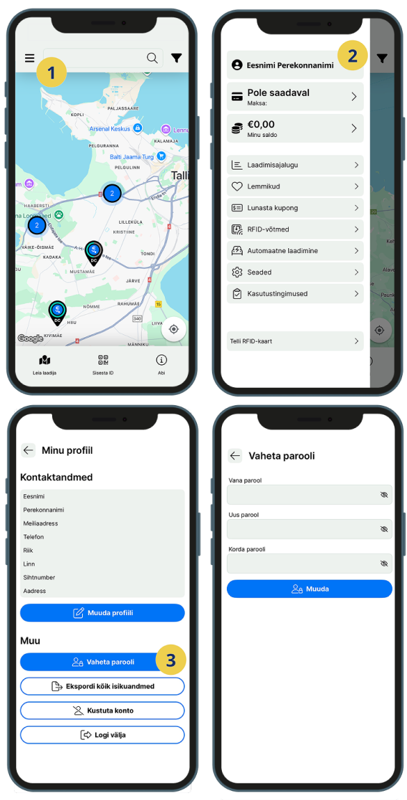 Kuidas muuta Ignitis ONi rakenduse parooli?
