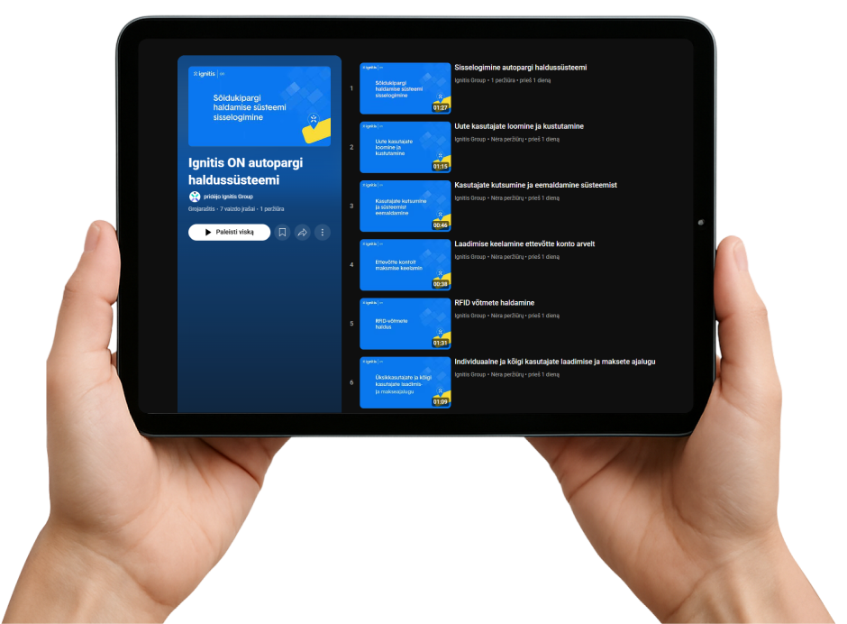 Ignitis ON-i sõidukipargi haldamise süsteem ettevõtetele