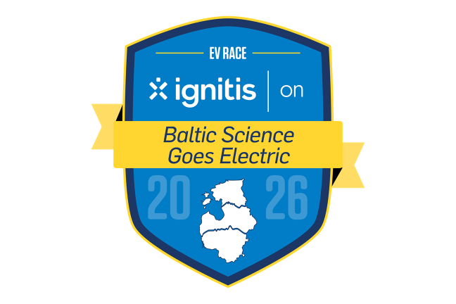 Ignitis ONi 2026. aasta elektriautode võistluste logo.