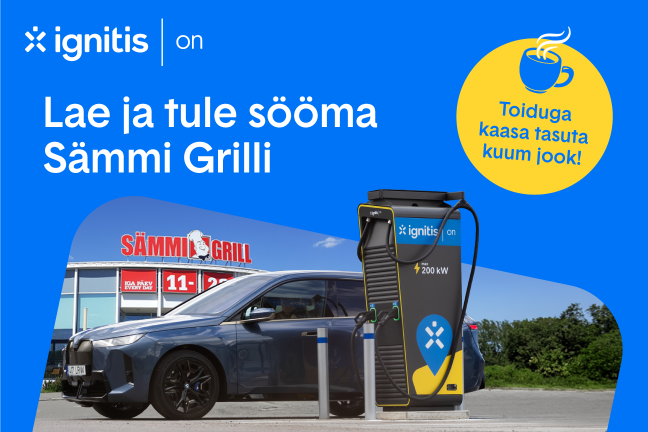 Ignitis ON laadimisjaam Haljala Sämmi Grilli juures.